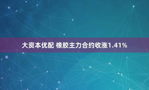 大资本优配 橡胶主力合约收涨1.41%